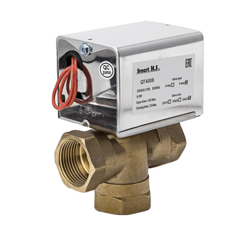 Клапан латунный с электроприводом SMART QT4008 L-port