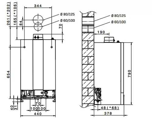 Газовый настенный конденсационный котёл Wolf CGB-2-55
