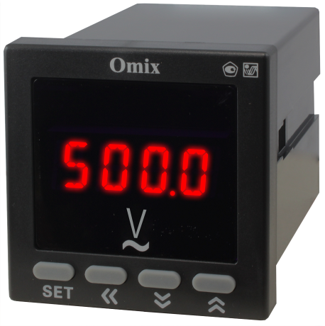 Вольтметр однофазный щитовой с 0(4)...20 мА и RS-485 Omix V1-1-I420-RS485-N2