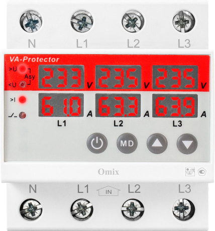 Реле контроля трехфазного тока и напряжения Omix D5-AV6-3-K6